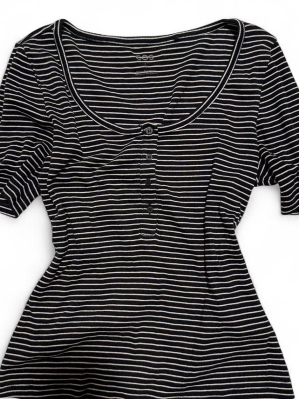 COS Women's Striped Black and White T-shirt